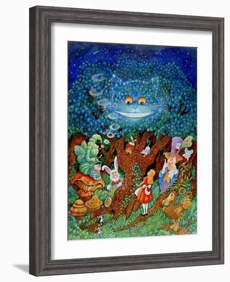 Alice and the Cheshire Cat-Bill Bell-Framed Giclee Print