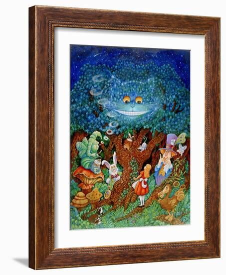 Alice and the Cheshire Cat-Bill Bell-Framed Giclee Print