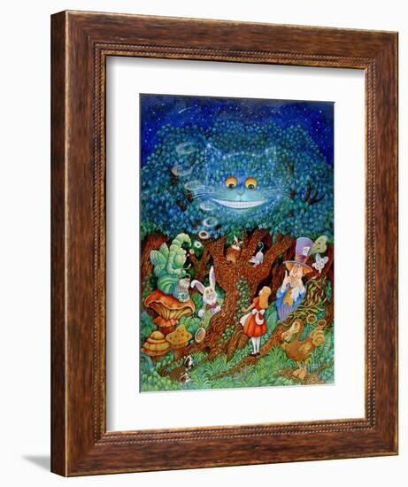 Alice and the Cheshire Cat-Bill Bell-Framed Giclee Print