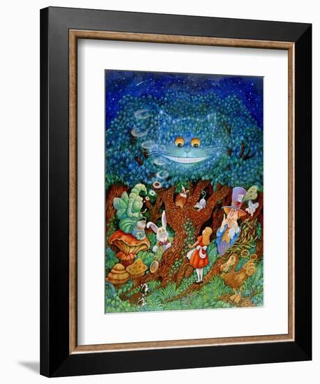 Alice and the Cheshire Cat-Bill Bell-Framed Giclee Print