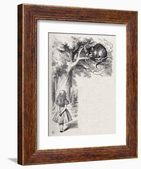 Alice and the Cheshire-John Tenniel-Framed Giclee Print