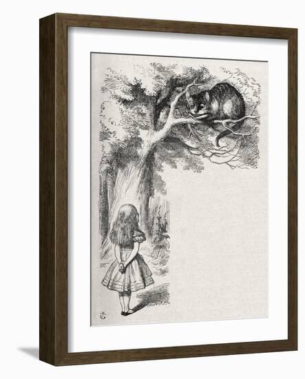 Alice and the Cheshire-John Tenniel-Framed Giclee Print