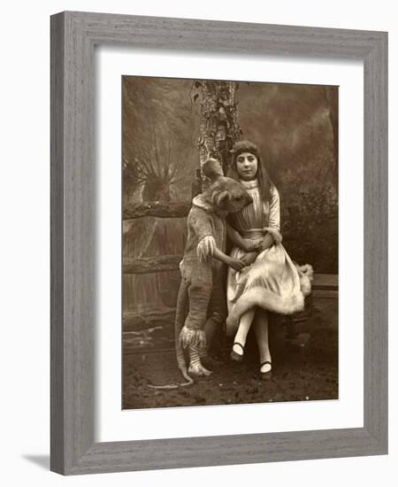 Alice and the Dormouse, 1887-Ernest Barraud-Framed Photographic Print