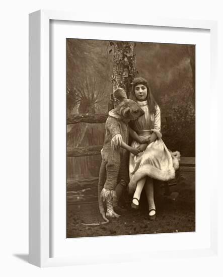 Alice and the Dormouse, 1887-Ernest Barraud-Framed Photographic Print