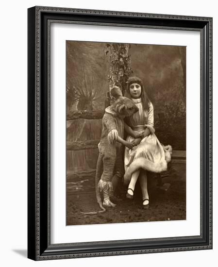 Alice and the Dormouse, 1887-Ernest Barraud-Framed Photographic Print