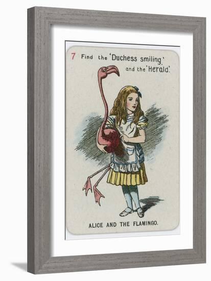 Alice and the Flamingo-John Tenniel-Framed Giclee Print