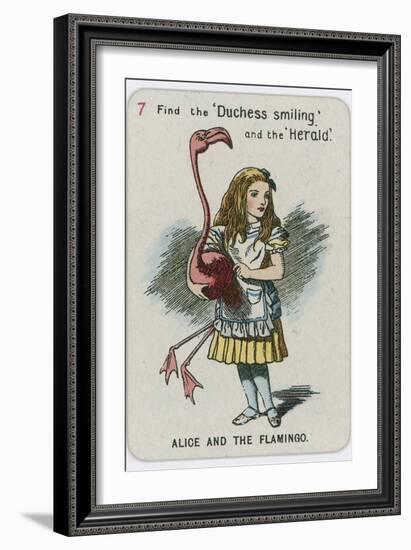 Alice and the Flamingo-John Tenniel-Framed Giclee Print