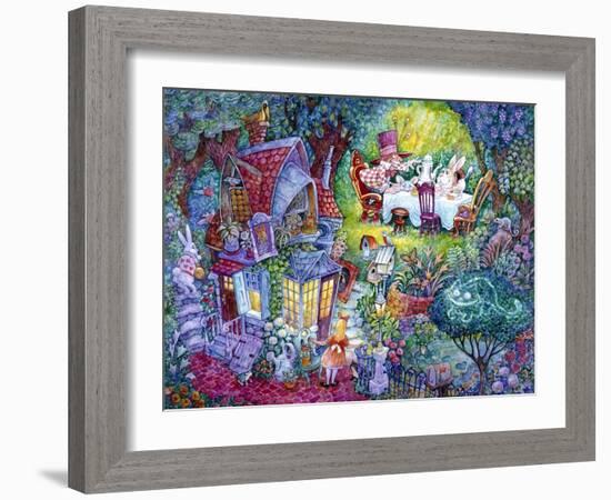 Alice and the Hatter-Bill Bell-Framed Giclee Print