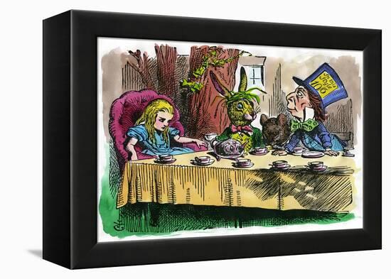 Alice and the Mad Hatter, 1866-John Tenniel-Framed Premier Image Canvas