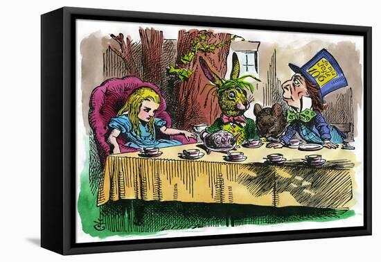 Alice and the Mad Hatter, 1866-John Tenniel-Framed Premier Image Canvas