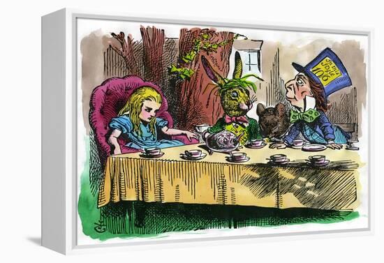 Alice and the Mad Hatter, 1866-John Tenniel-Framed Premier Image Canvas