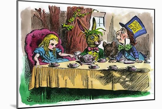 Alice and the Mad Hatter, 1866-John Tenniel-Mounted Giclee Print