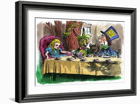 Alice and the Mad Hatter, 1866-John Tenniel-Framed Giclee Print