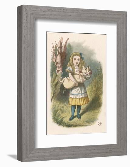 Alice and the Pig Alice Carrying a Baby Pig-John Tenniel-Framed Photographic Print