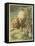 Alice and the Puppy-John Tenniel-Framed Stretched Canvas