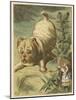 Alice and the Puppy-John Tenniel-Mounted Art Print