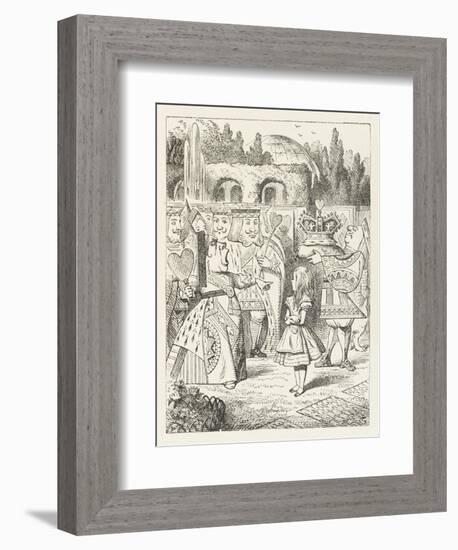 Alice and the Queen of Hearts "Off with Her Head!"-John Tenniel-Framed Photographic Print