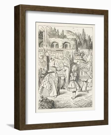 Alice and the Queen of Hearts "Off with Her Head!"-John Tenniel-Framed Photographic Print