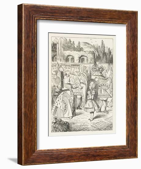 Alice and the Queen of Hearts "Off with Her Head!"-John Tenniel-Framed Photographic Print