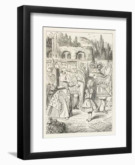 Alice and the Queen of Hearts "Off with Her Head!"-John Tenniel-Framed Photographic Print