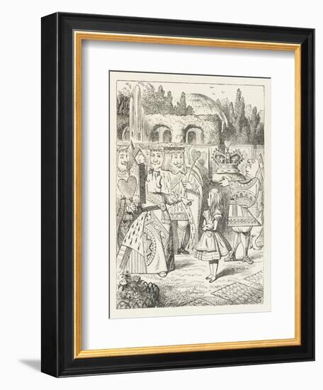 Alice and the Queen of Hearts "Off with Her Head!"-John Tenniel-Framed Photographic Print