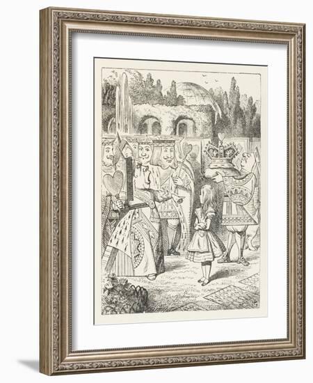 Alice and the Queen of Hearts "Off with Her Head!"-John Tenniel-Framed Photographic Print