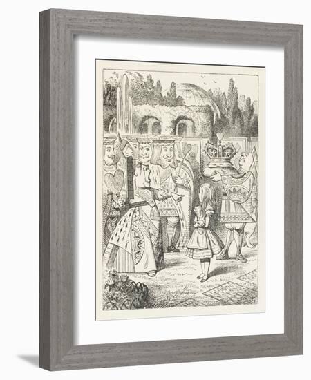 Alice and the Queen of Hearts "Off with Her Head!"-John Tenniel-Framed Photographic Print