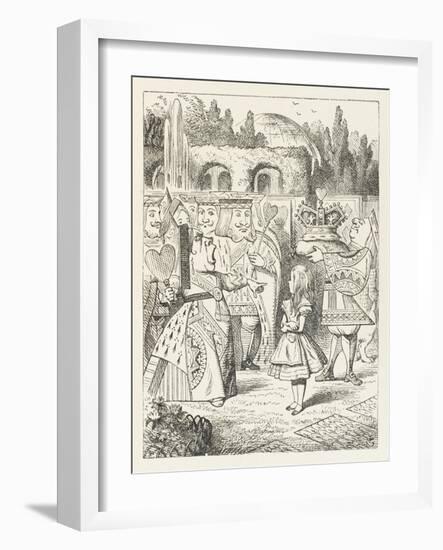 Alice and the Queen of Hearts "Off with Her Head!"-John Tenniel-Framed Photographic Print