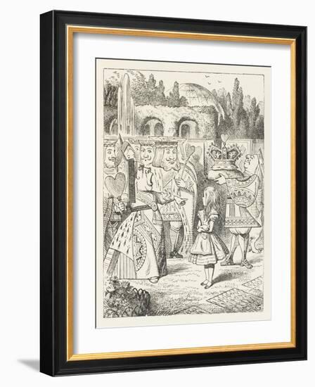 Alice and the Queen of Hearts "Off with Her Head!"-John Tenniel-Framed Photographic Print