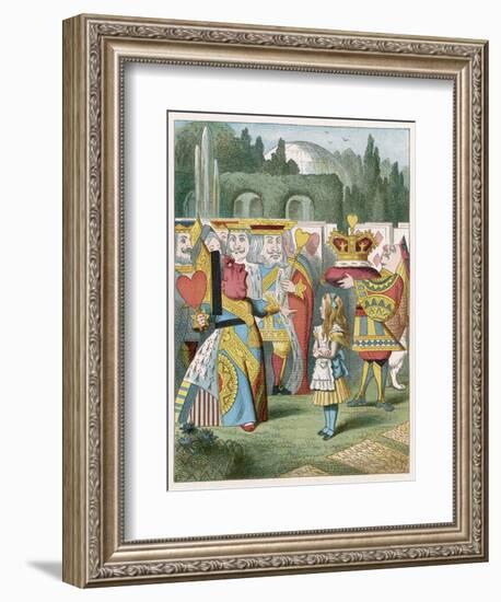 Alice and the Queen of Hearts: "Off with Her Head!"-John Tenniel-Framed Art Print