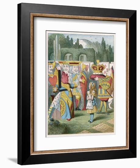 Alice and the Queen of Hearts: "Off with Her Head!"-John Tenniel-Framed Art Print