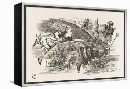 Alice and the Red Queen Fly Hand-In-Hand-John Tenniel-Framed Premier Image Canvas
