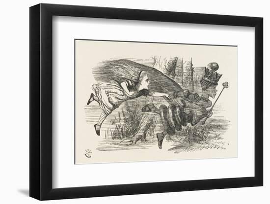 Alice and the Red Queen Fly Hand-In-Hand-John Tenniel-Framed Premium Photographic Print