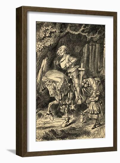 Alice and the White Knight, Illustration from 'Alice in Wonderland' by Lewis Carroll (1832-98)…-John Tenniel-Framed Giclee Print