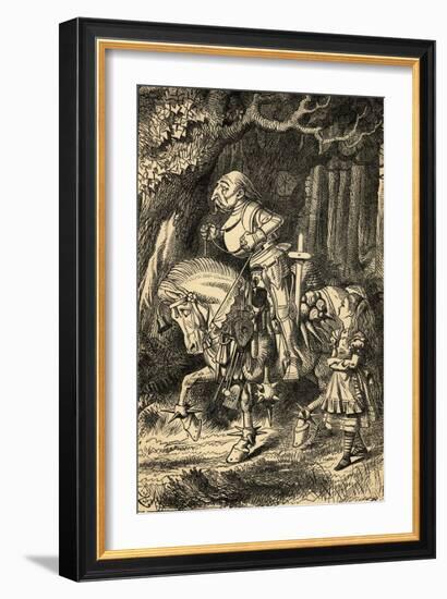 Alice and the White Knight, Illustration from 'Alice in Wonderland' by Lewis Carroll (1832-98)…-John Tenniel-Framed Giclee Print