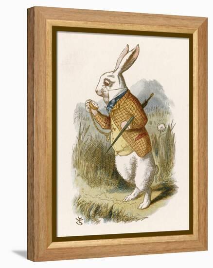 Alice and the White Rabbit-John Tenniel-Framed Premier Image Canvas