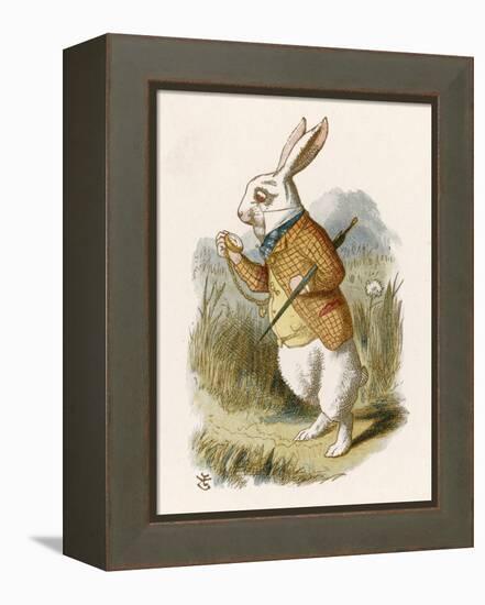 Alice and the White Rabbit-John Tenniel-Framed Premier Image Canvas