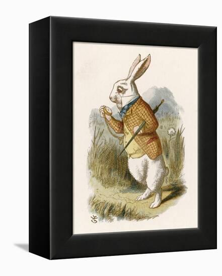 Alice and the White Rabbit-John Tenniel-Framed Premier Image Canvas