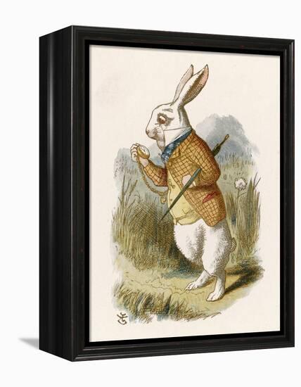 Alice and the White Rabbit-John Tenniel-Framed Premier Image Canvas