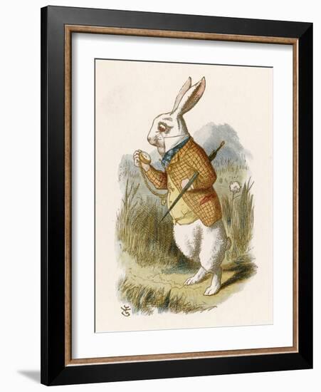 Alice and the White Rabbit-John Tenniel-Framed Photographic Print