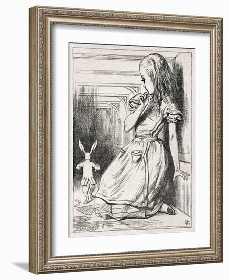 Alice and the White-John Tenniel-Framed Giclee Print