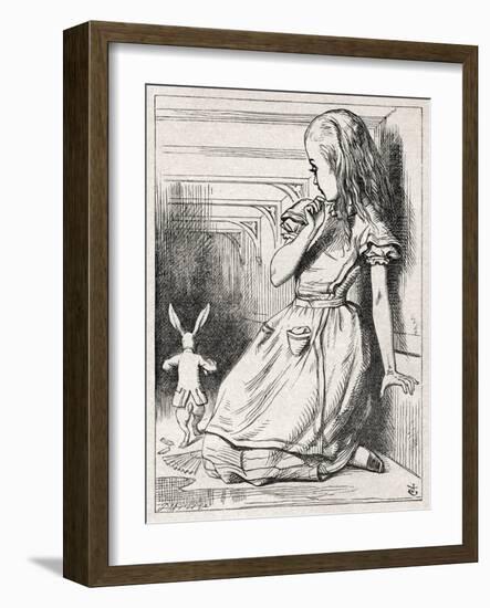 Alice and the White-John Tenniel-Framed Giclee Print