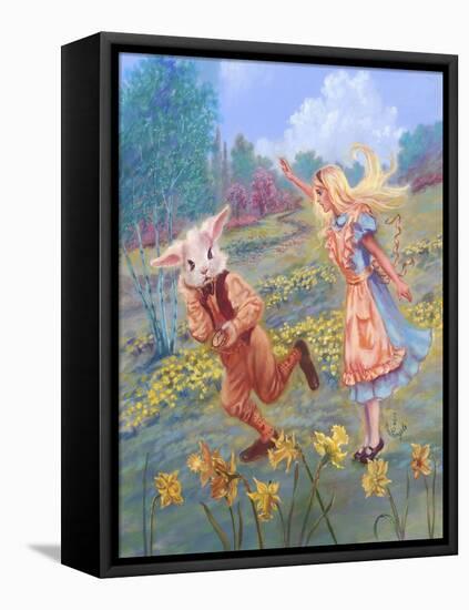 Alice and White Rabbit-Judy Mastrangelo-Framed Premier Image Canvas