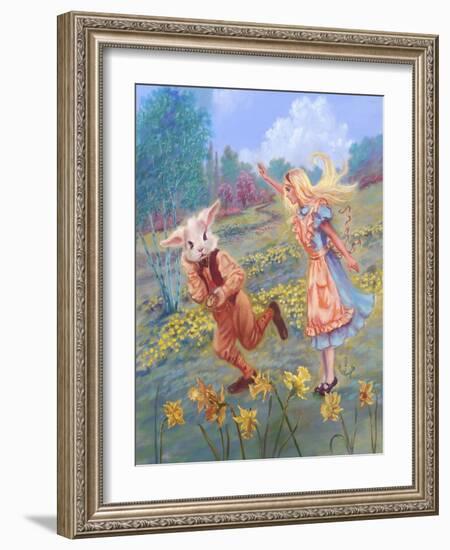 Alice and White Rabbit-Judy Mastrangelo-Framed Giclee Print