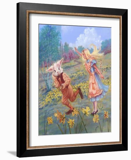 Alice and White Rabbit-Judy Mastrangelo-Framed Giclee Print