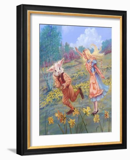 Alice and White Rabbit-Judy Mastrangelo-Framed Giclee Print