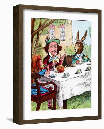 'Alice at the Mad Hatter's Tea Party', c1910-John Tenniel-Framed Giclee Print