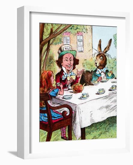 'Alice at the Mad Hatter's Tea Party', c1910-John Tenniel-Framed Giclee Print