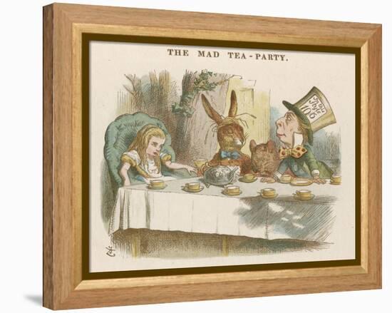 Alice at the Mad Hatter's Tea Party-John Tenniel-Framed Premier Image Canvas