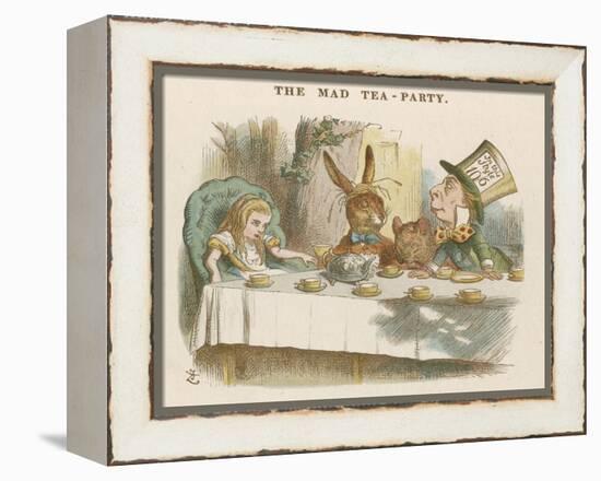 Alice at the Mad Hatter's Tea Party-John Tenniel-Framed Premier Image Canvas